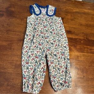 Posh Pickle Floral Corduroy Kids Jumpsuit overalls ruffles size 24 months